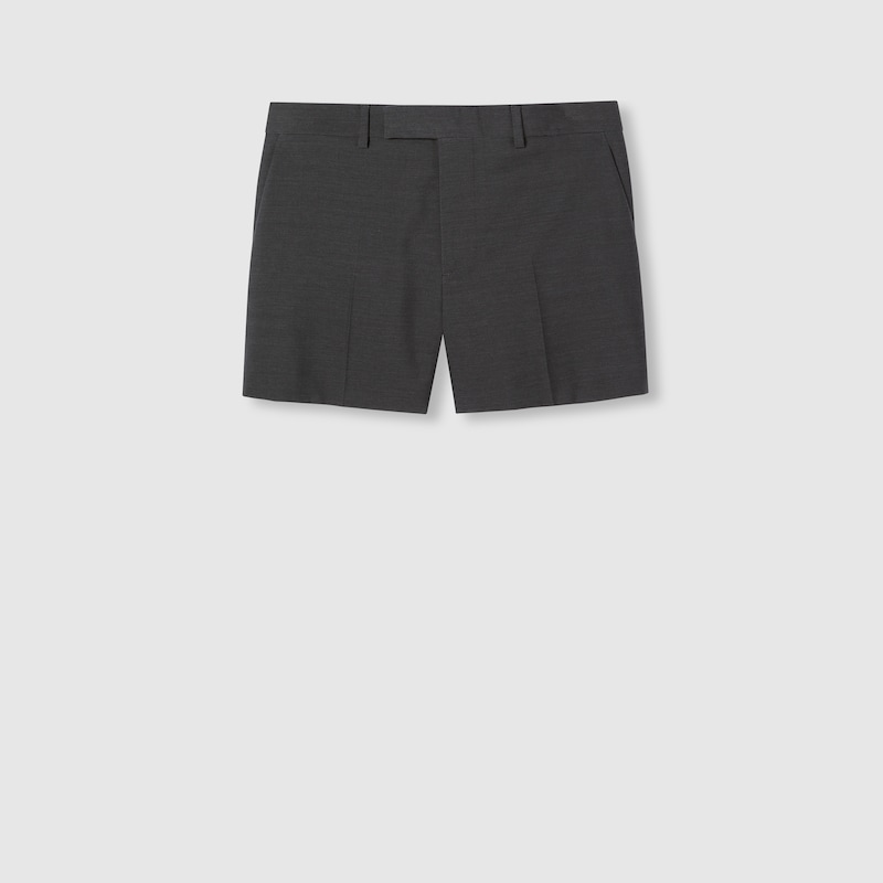 Gucci Wool Mini Shorts In Black