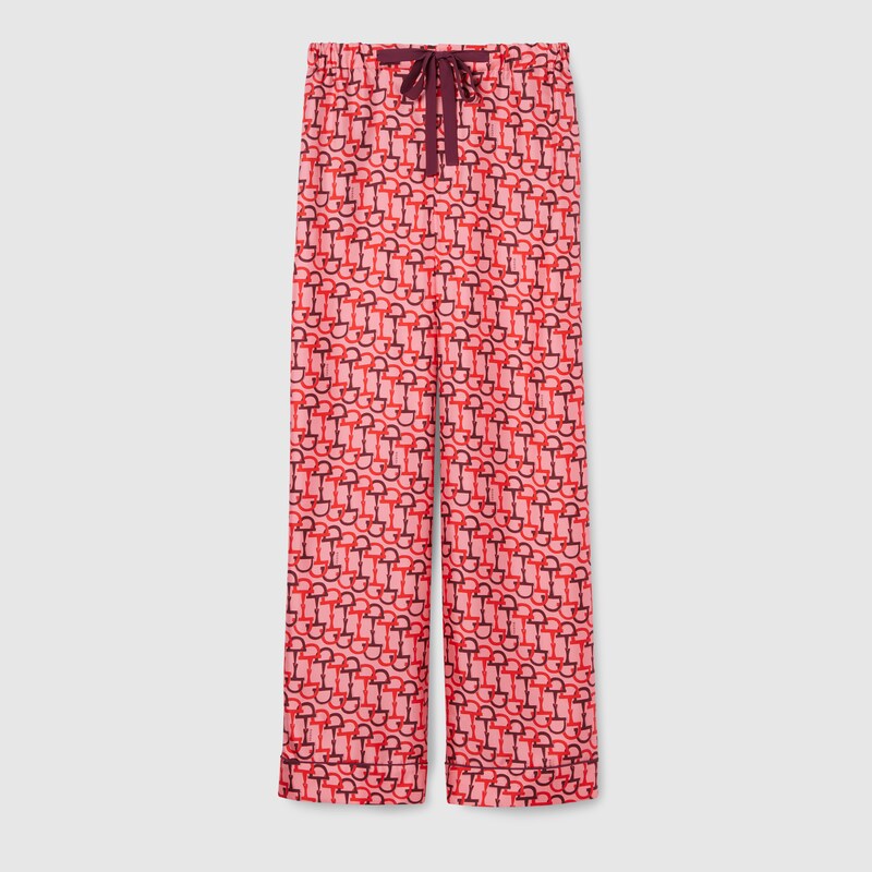 Gucci Women's Printed Silk Pants In Orange