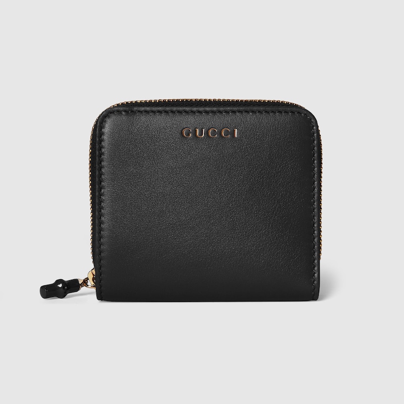 Gucci Small Wallet With Bamboo In Black