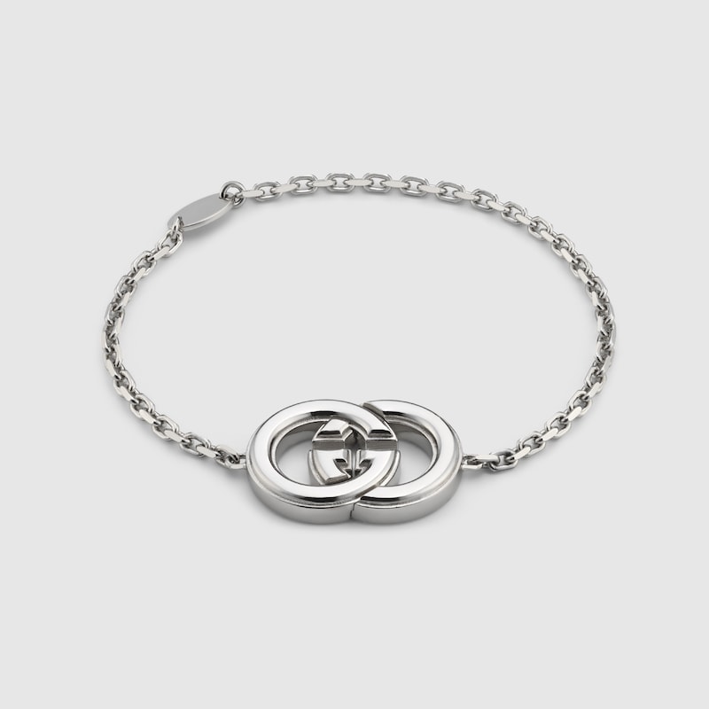 Gucci Interlocking Bracelet In Silver-toned Metal