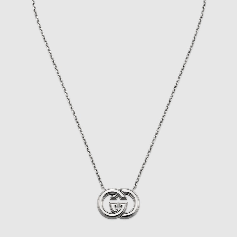 Gucci Interlocking Pendant Necklace In Silver-toned Metal