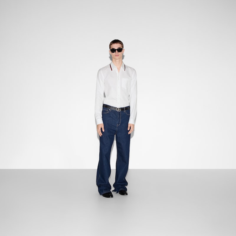 Gucci Oxford Cotton Shirt With Web | Thumbnail 2 Gucci Oxford Cotton Shirt With Web | Thumbnail 2