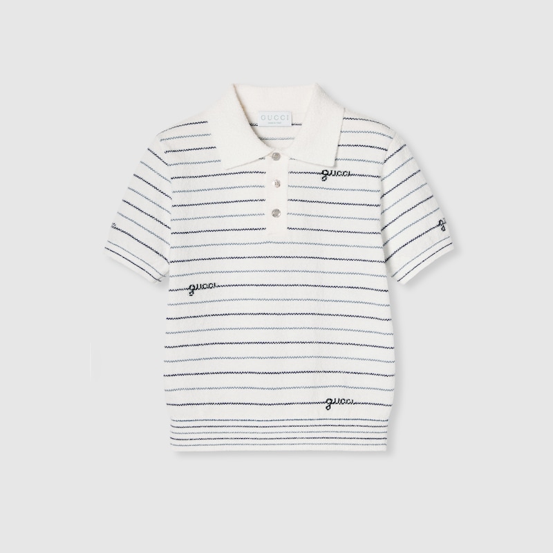 Children's striped cotton polo shirt