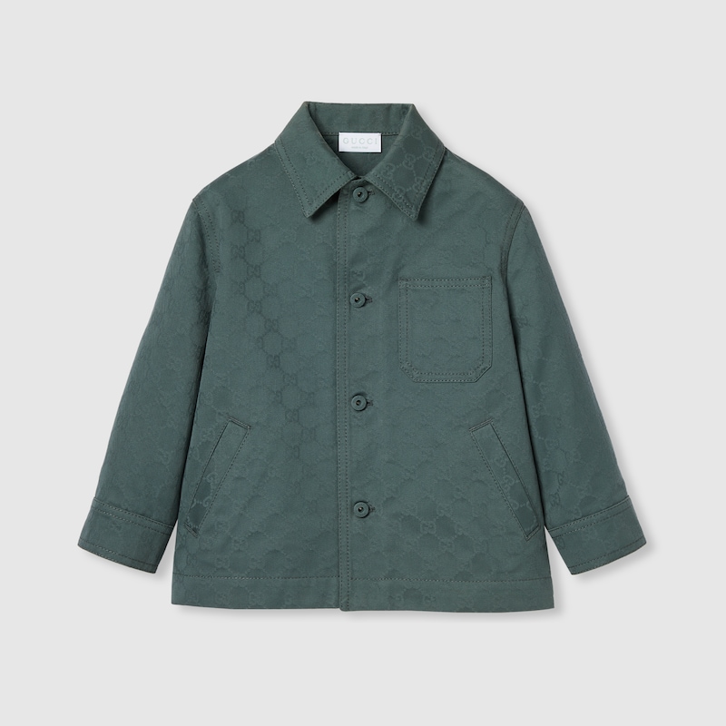 Gucci Gg Cotton Jacket In Green