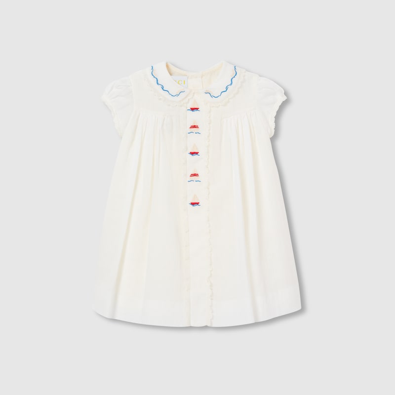Baby cotton dress with embroidery
