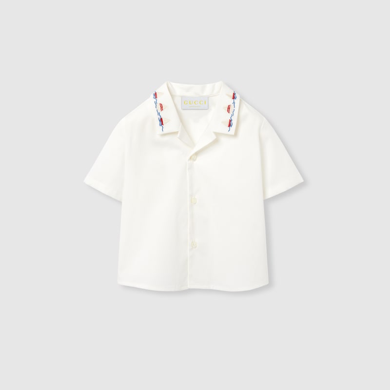 Gucci Cotton Shirt With Embroidery In White