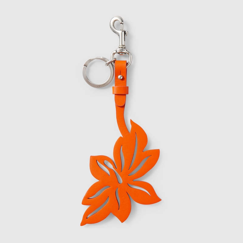Gucci Flower Keychain Charm In Orange