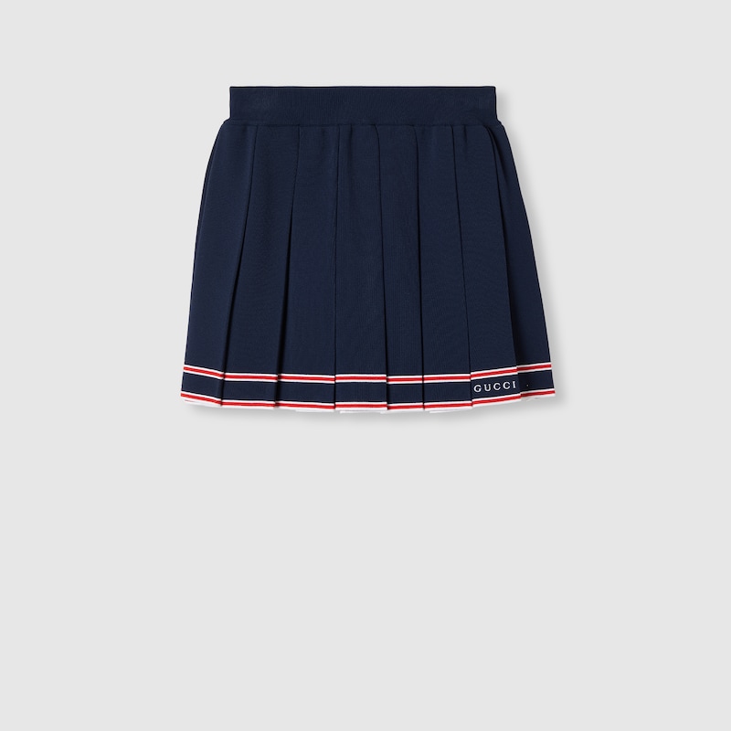 Gucci Pleated Skirt With Striped Trim