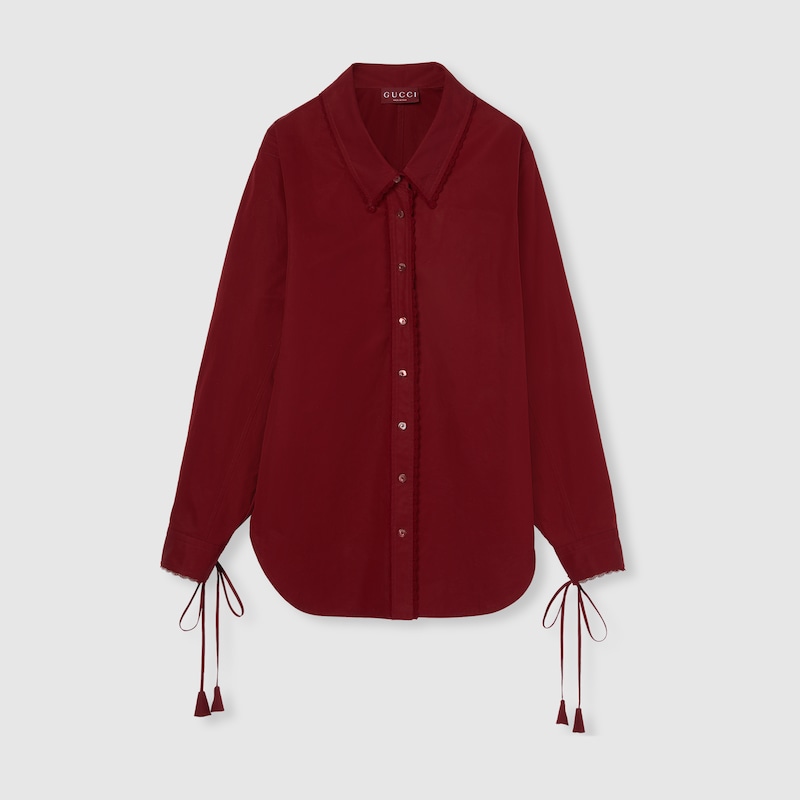 830353 Z7ADR 6052 001 100 0000 Light Camicia in popeline di cotone con laccetti