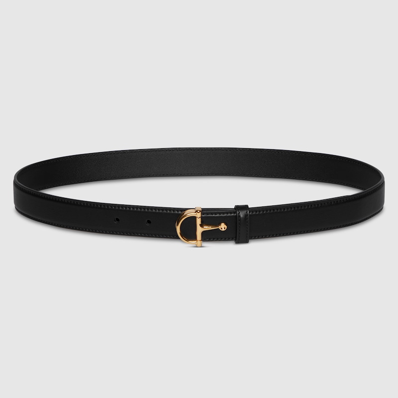 Gucci Thin Belt With Half-horsebit Buckle