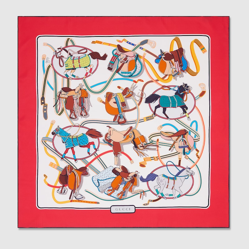GUCCI GUCCI 90 X 90 PROJECT PRINTED SILK CARRÉ