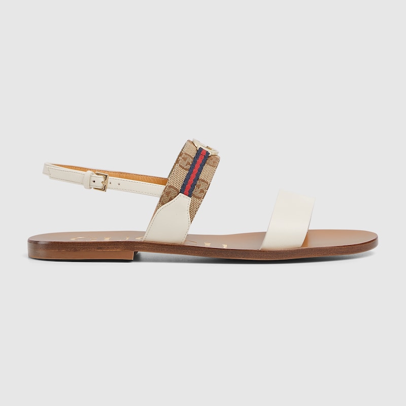 Women's sandal with Interlocking G and Web
