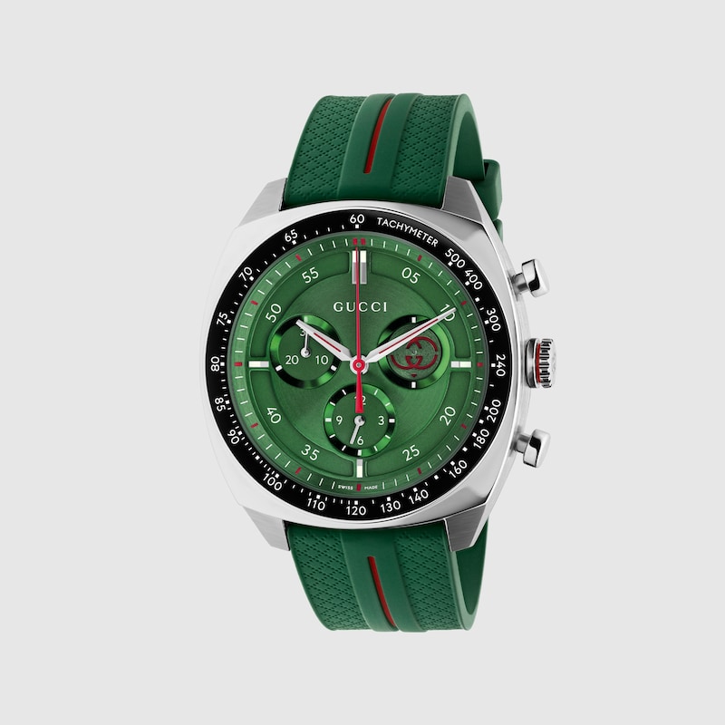 Gucci Interlocking Watch In Green