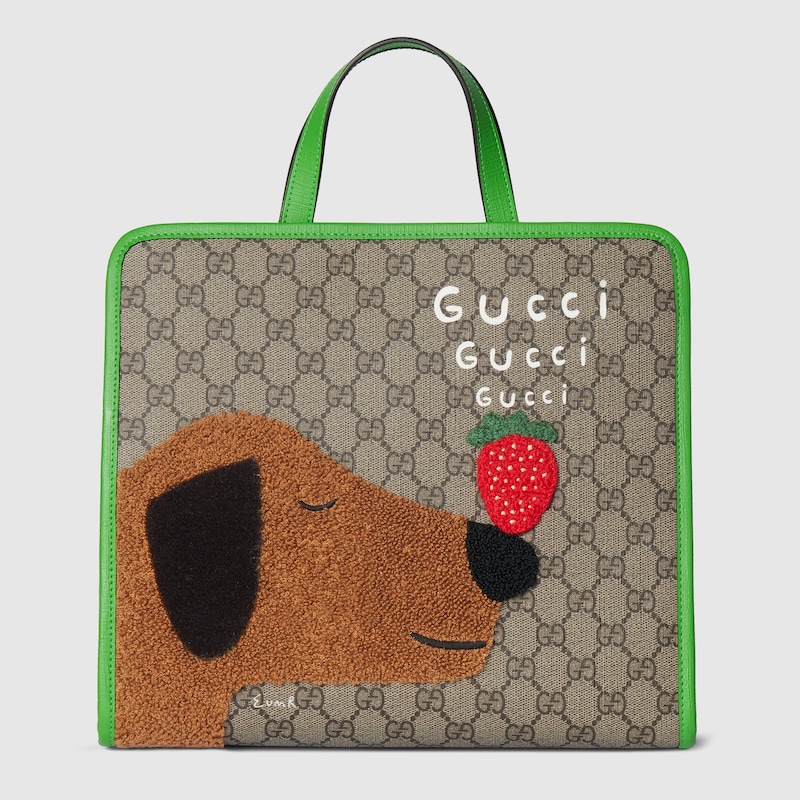 Gucci Printed Gg Tote Bag In Gray