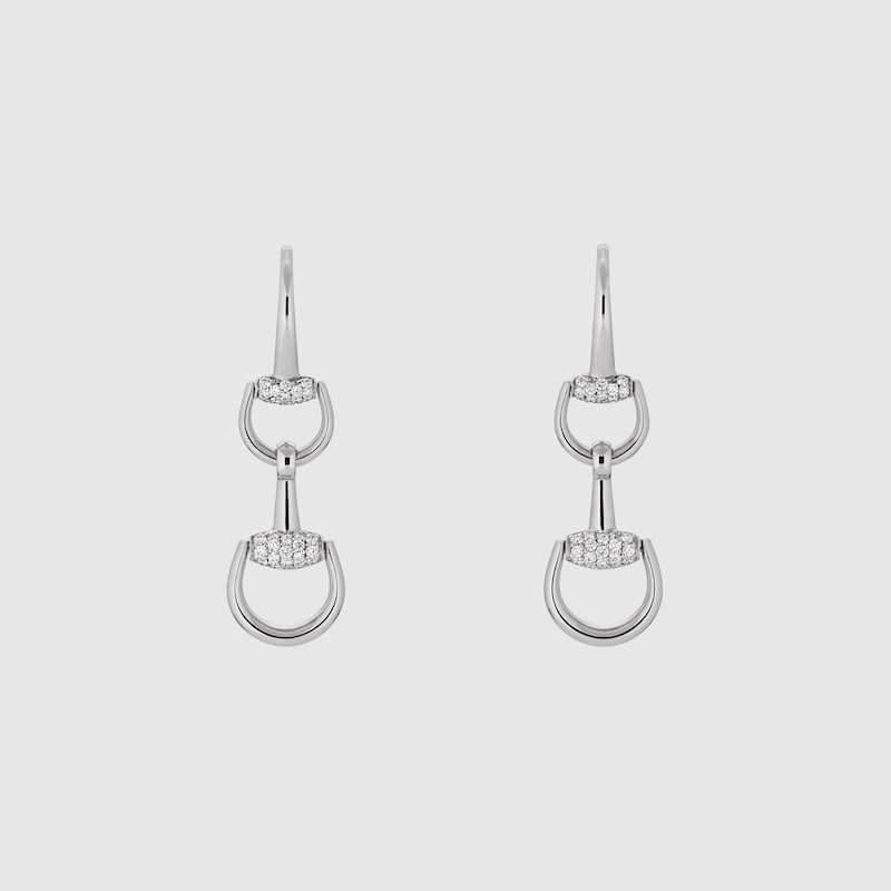 Gucci Horsebit 18k drop diamond earrings