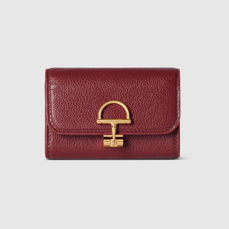 Gucci Softbit Card Case In Bordeaux