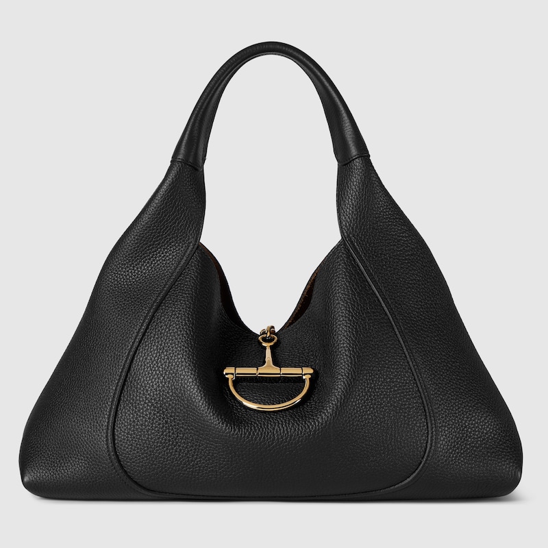Gucci Softbit Large Shoulder Bag In Black