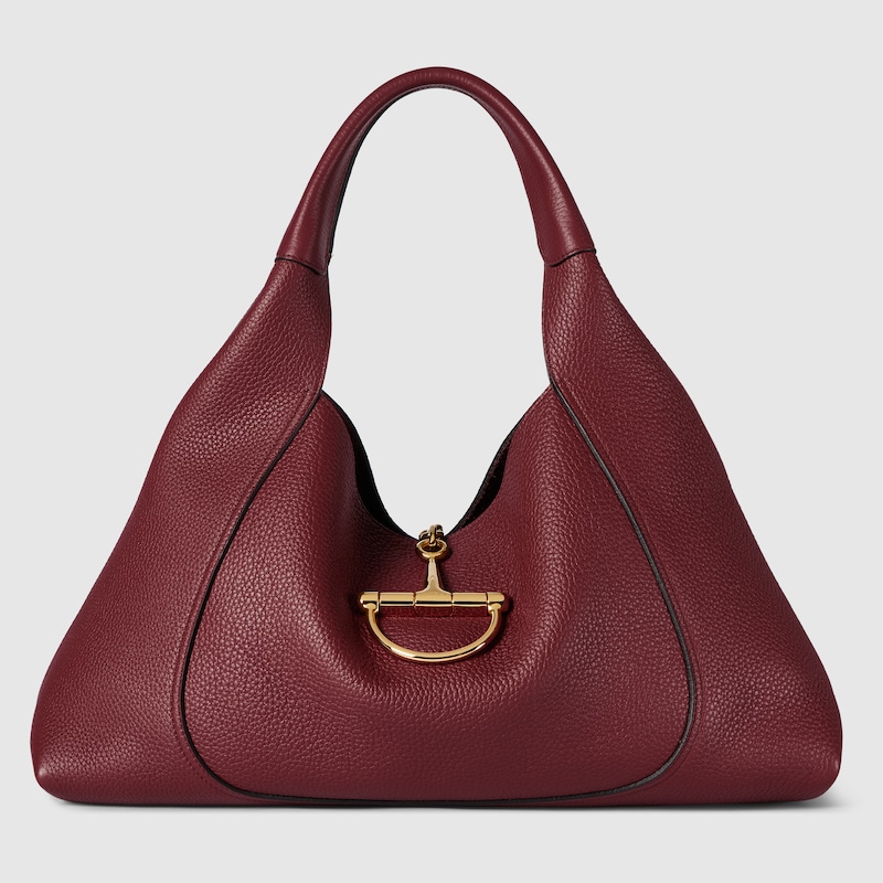 Gucci Softbit Large Shoulder Bag In Bordeaux