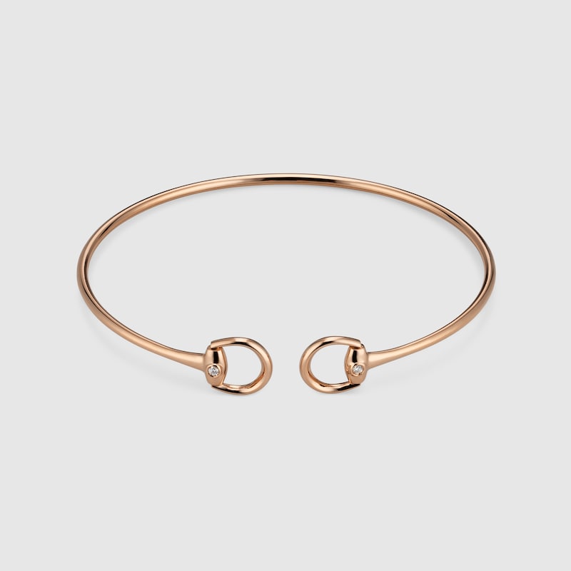 Horsebit 18k Diamond Bangle Bracelet Horsebit 18k Diamond Bangle Bracelet