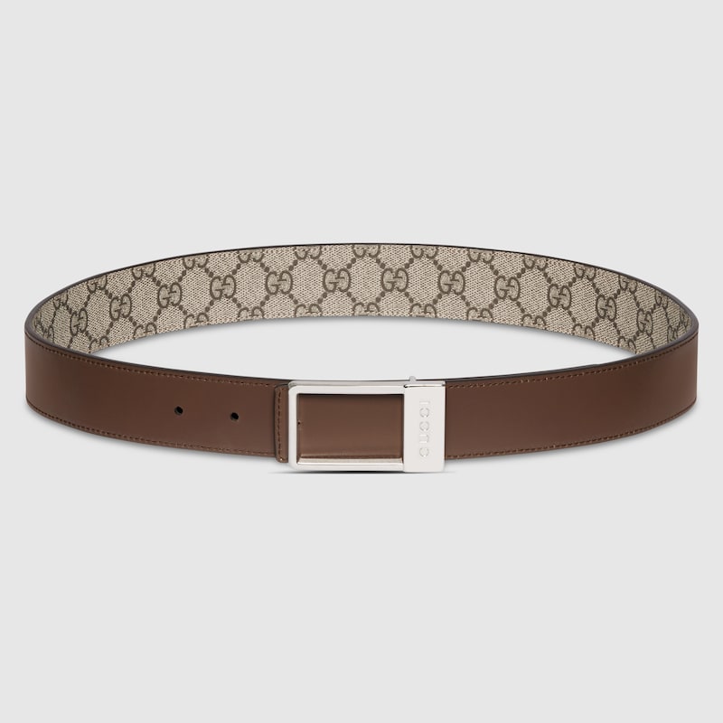 Reversible belt with rectangular buckle