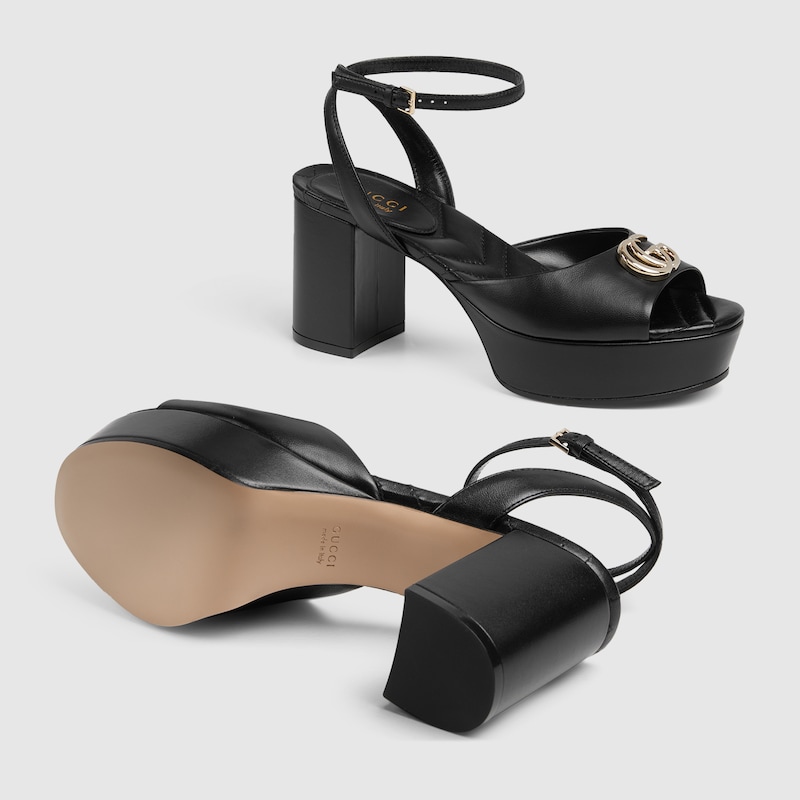 Women's platform sandal with Double G