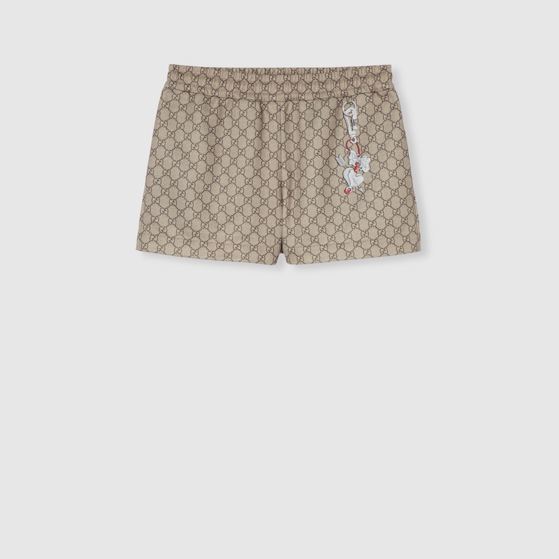 Printed technical jersey shorts