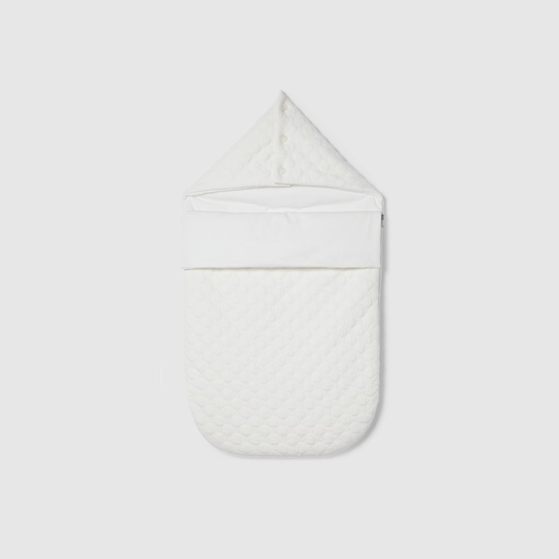 Gucci Babies' Padded Gg Jersey Sleeping Bag In White