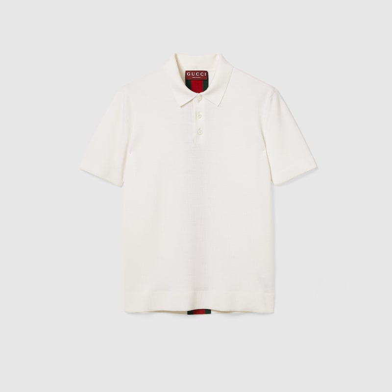 Gucci Knit Wool Polo Shirt With Web