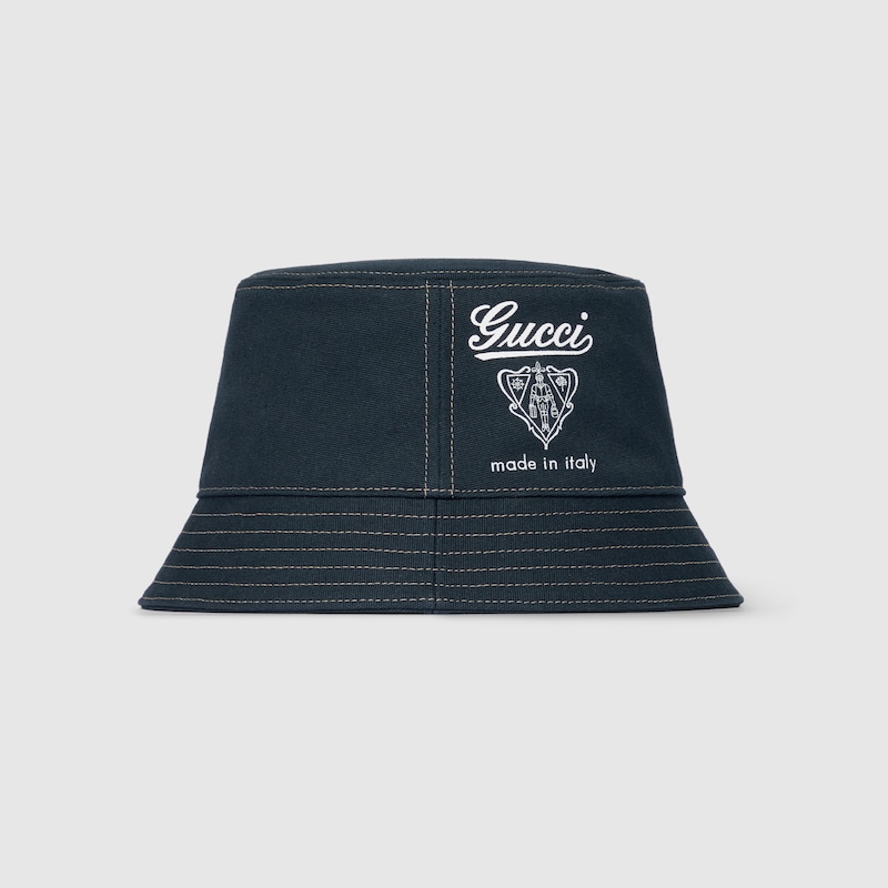 Printed cotton canvas bucket hat