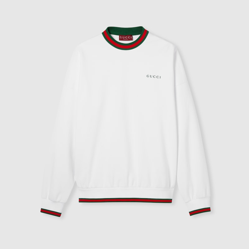 Gucci Cotton Piquet Sweatshirt With Web