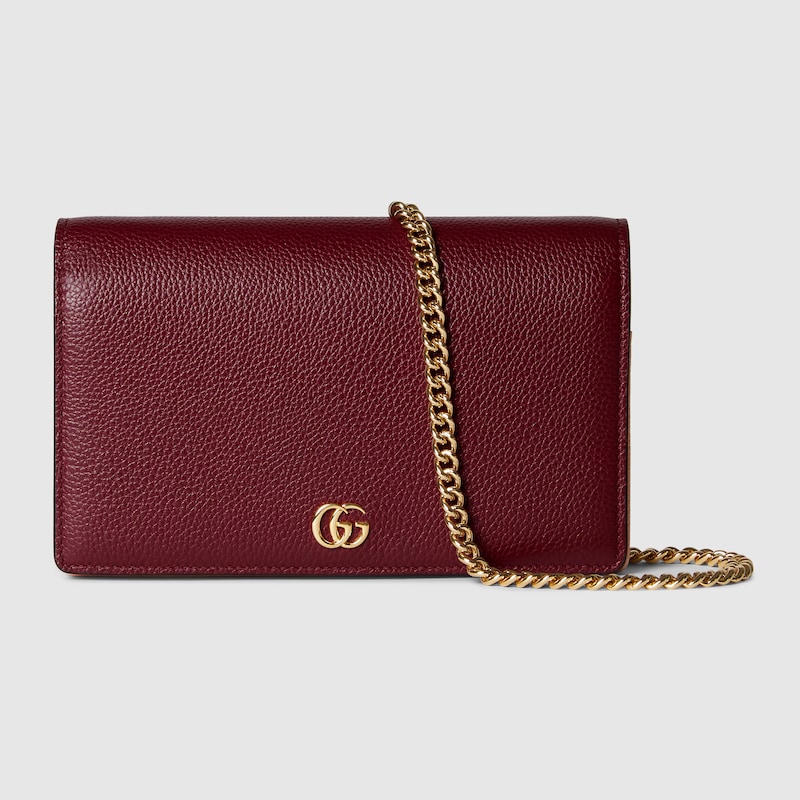 Gucci Gg Marmont Wallet On Chain In Bordeaux
