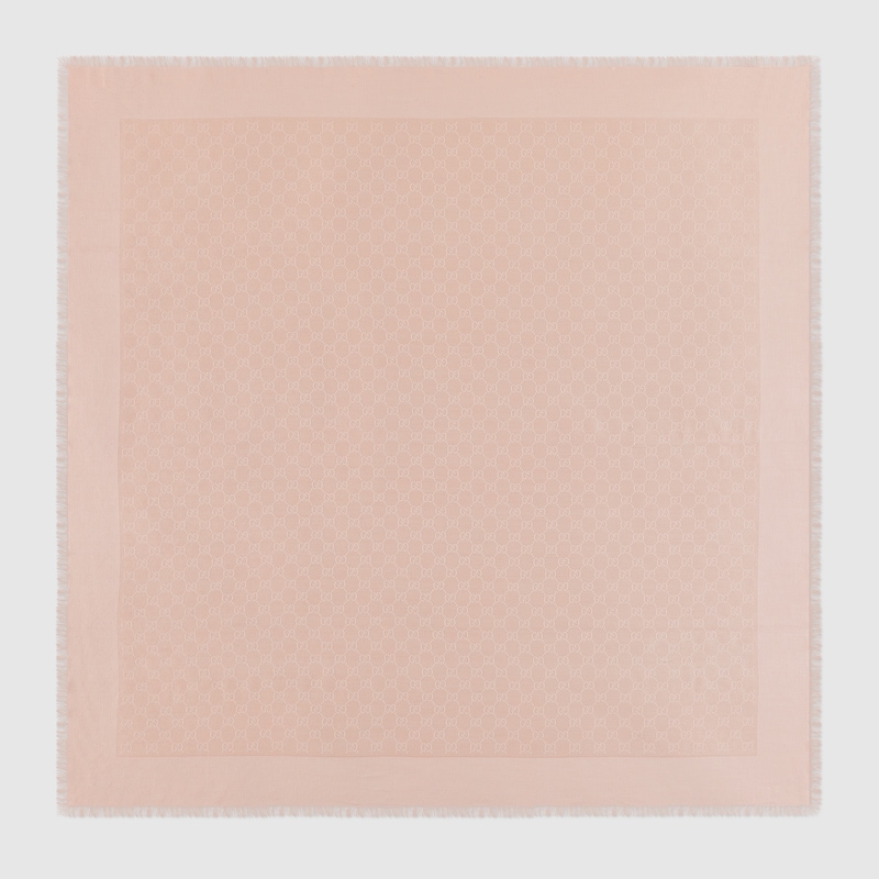 Gucci Gg Cotton Silk Jacquard Shawl