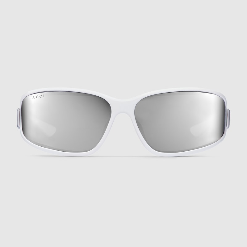 Gucci Rectangular Frame Sunglasses In White