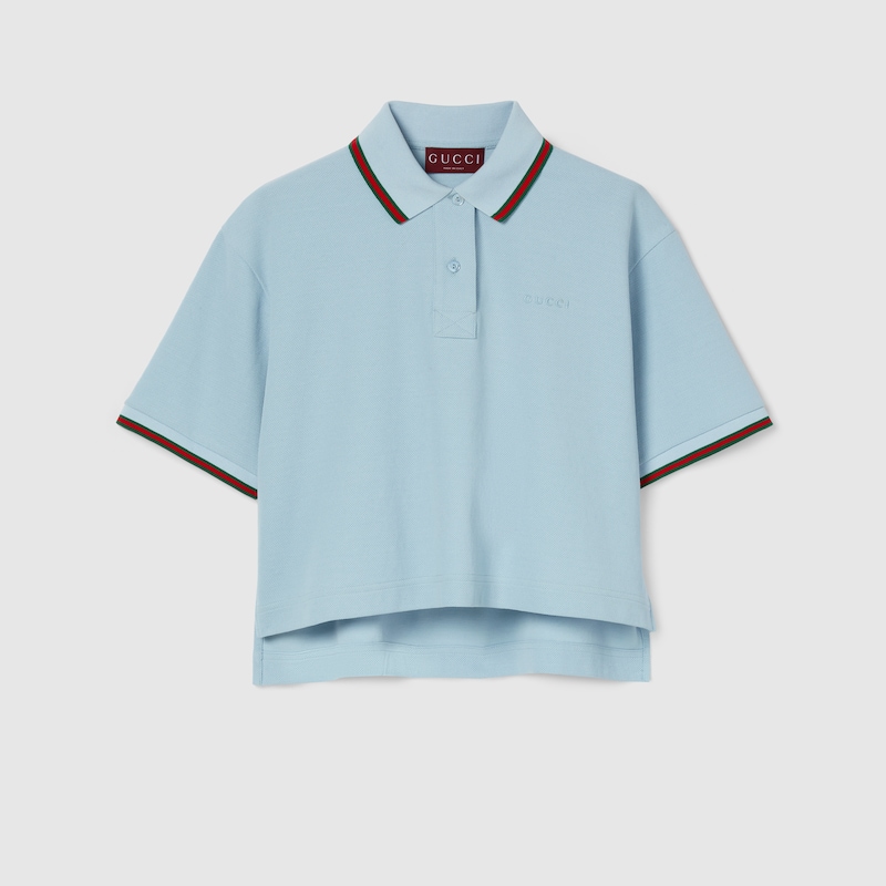 Gucci Cotton Piquet Polo Shirt With Web