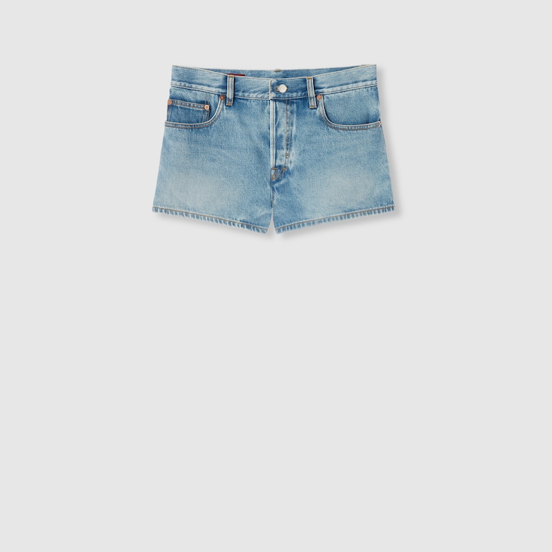 Gucci Stonewashed Denim Shorts