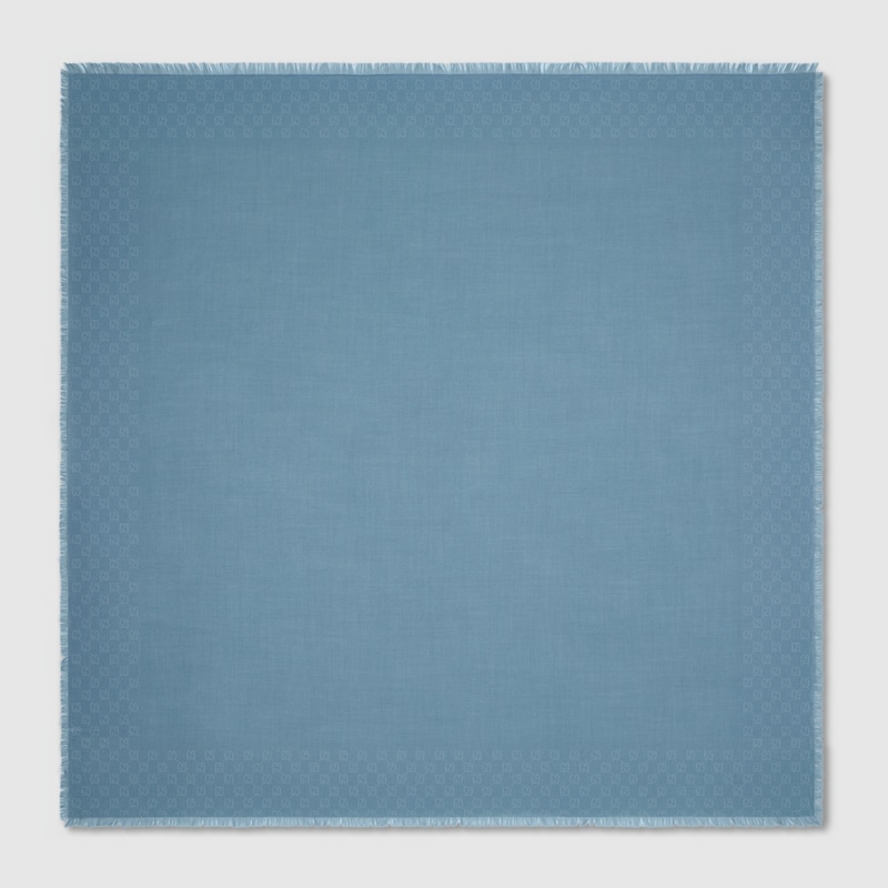 Gucci Gg Wool Silk Jacquard Shawl