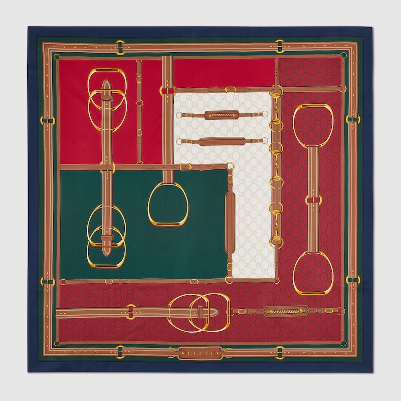 Gucci Vierecktuch Aus Seidentwill Mit Print
