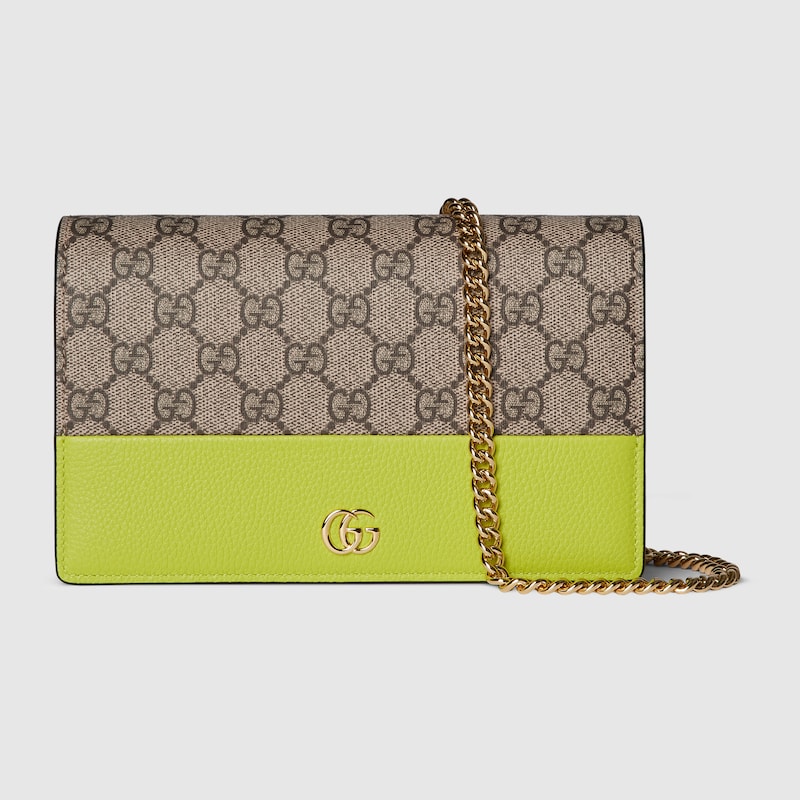 Gucci Gg Marmont Bi-color Wallet On Chain