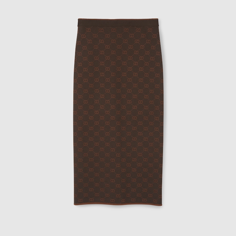 Gucci Stretch Gg Jacquard Skirt