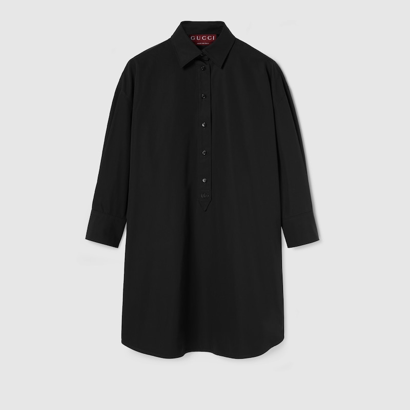 Cotton poplin shirt with embroidery