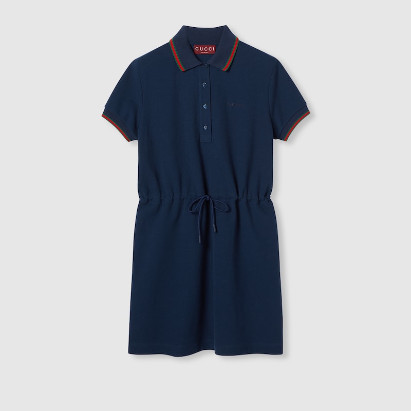 Gucci Cotton Piquet Polo Dress With Web