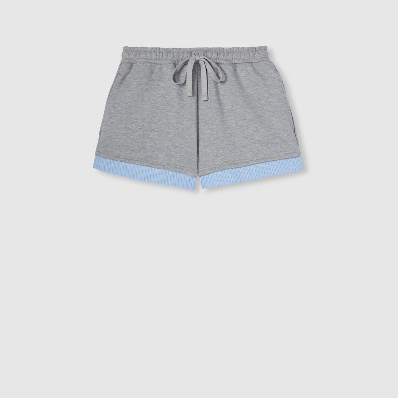 Cotton jersey shorts with embroidery