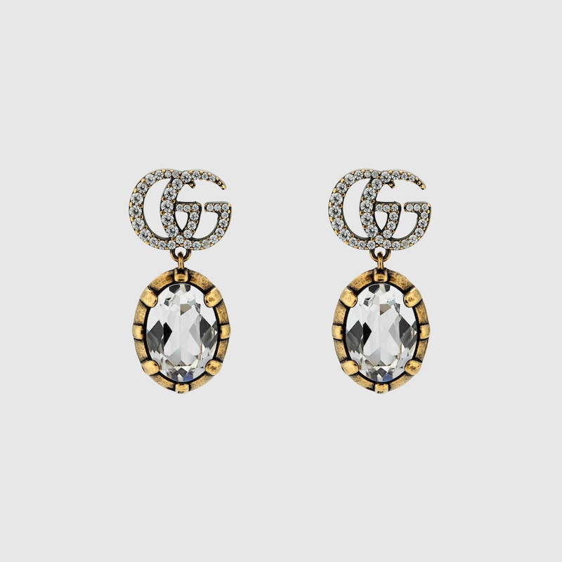 Gucci GG Marmont Crystal Earrings