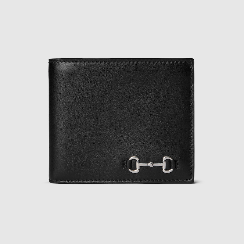 Gucci Bi-fold Wallet With Horsebit In Black
