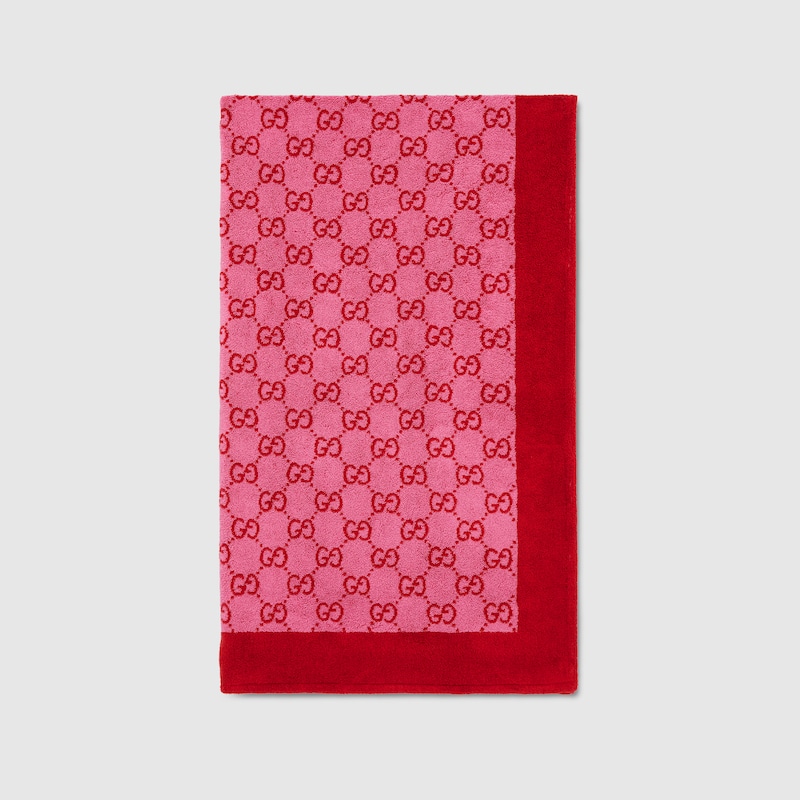 Gucci Gg Terrycloth Beach Blanket In Pink