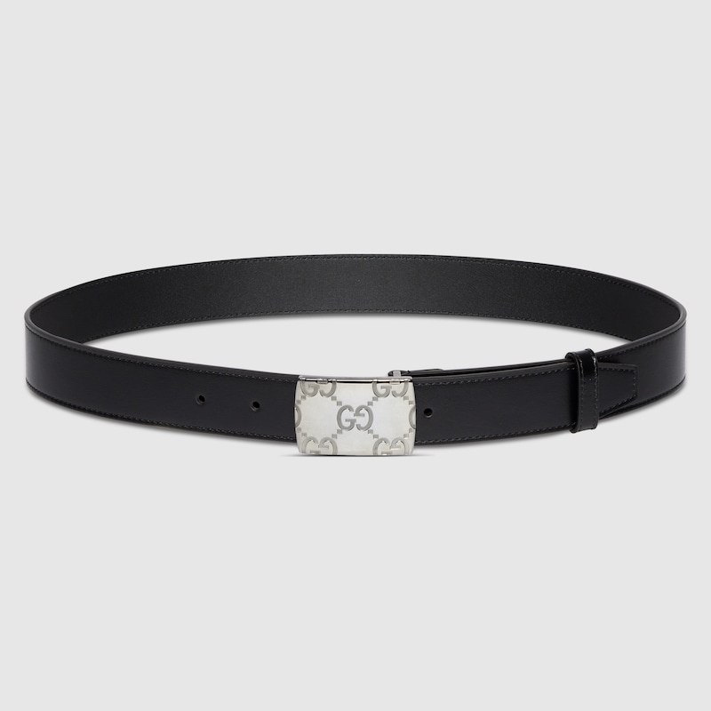 Belt with rectangular buckle