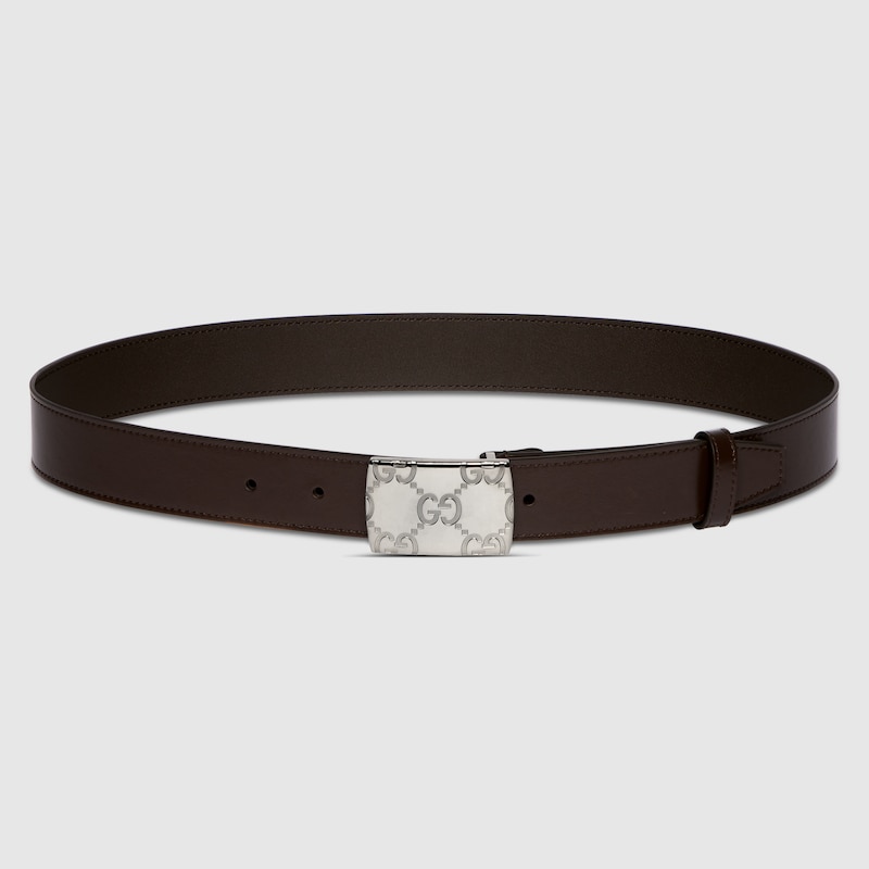 Gucci Belt With Rectangular Buckle In Brown