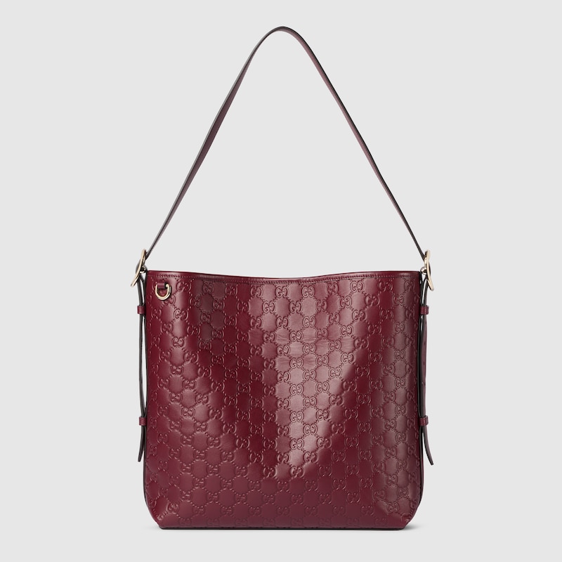 Gucci Gg Emblem Medium Shoulder Bag In Burgundy