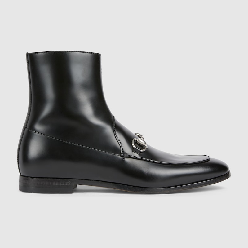 Gucci Men's Ankle Boot With Horsebit In Black