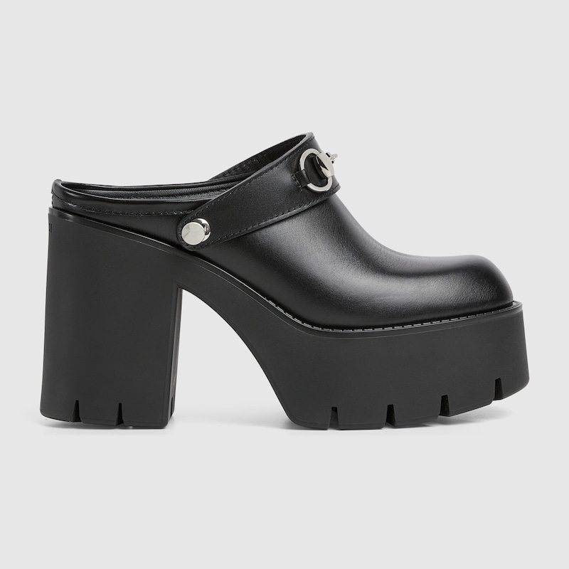 Gucci Women's Platform Mule With Horsebit In Black